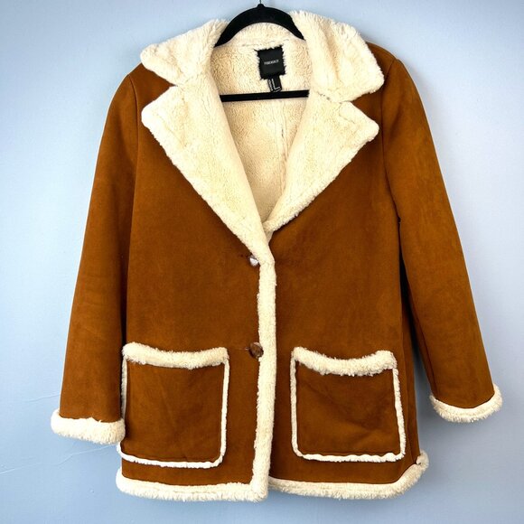 Forever 21 Penny Lane Sherpa Lined Coat Size M - Picture 1 of 6